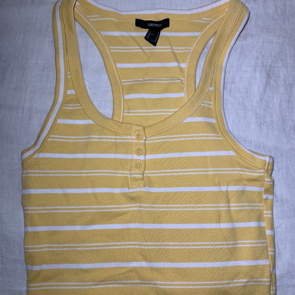 Forever 21 tank top, yellow and white striped